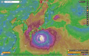 台風現在地と進路(Windy)