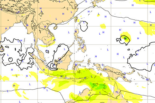 台風20号ヨーロッパ進路図 10/18時点10/21