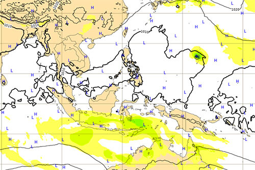 台風20号ヨーロッパ進路図 10/18時点10/22
