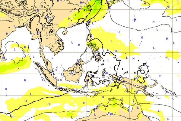 台風1号の進路図(ヨーロッパ15日)