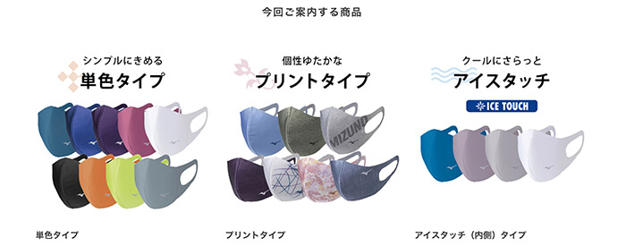 ミズノマスク商品ラインナップ