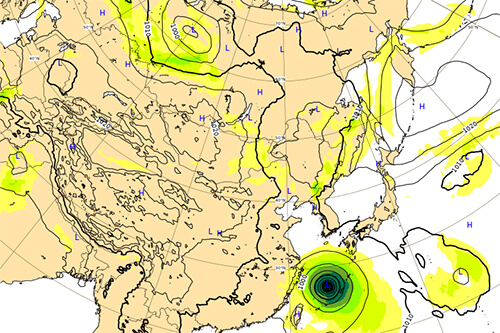 台風9号の現在地(ヨーロッパ)8/31時点9/1予想
