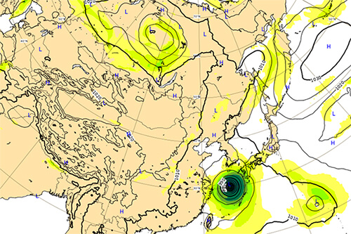 台風9号の現在地(ヨーロッパ)8/31時点9/2予想
