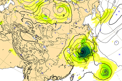 台風9号の現在地(ヨーロッパ)8/31時点9/3予想