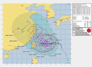 台風6号の米軍進路図