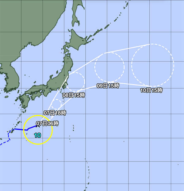 台風10号・気象庁8/6