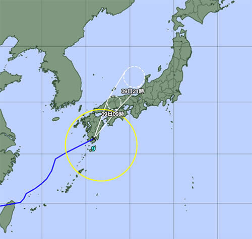 台風9号米軍進路図8/8