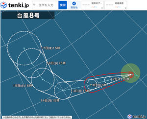 台風8号たまご2023米軍ヨーロッパ気象庁の進路予想！日本への影響はない？